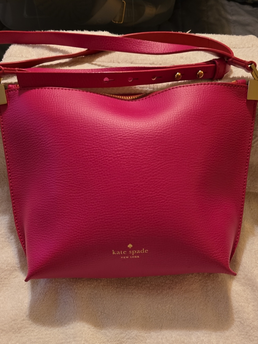 Kate Spade New York Pink Pebbled Leather Bag EUC